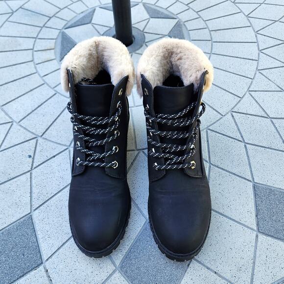 Madden Girl Frannkie Faux Fur Ankle Combat Boots 8 - Picture 3 of 10